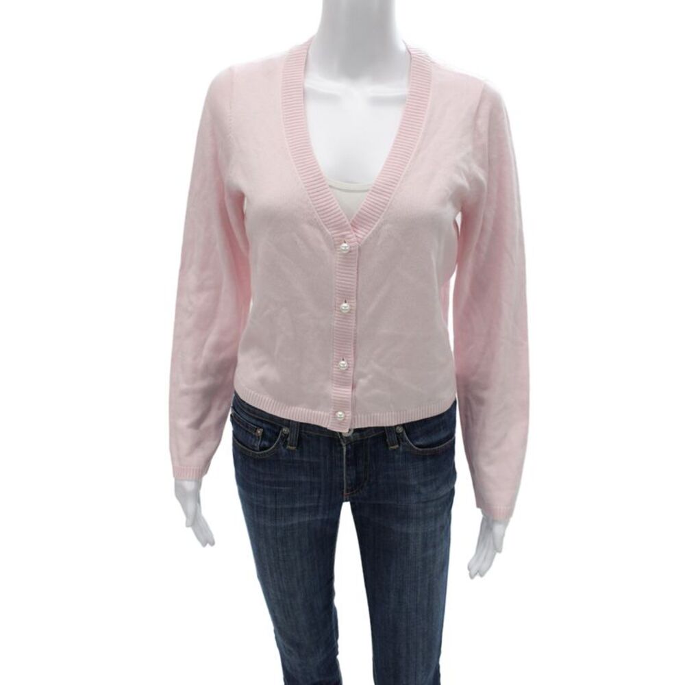 Cami NYC Unisex Cardigan Pink V-Neck Button Long Sleeve Size S